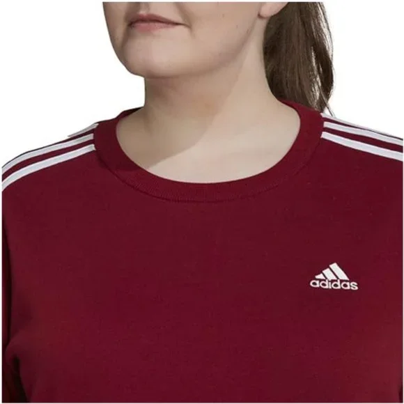 New ADIDAS Plus Size Essentials 3-Stripes Fleece Sweatshirt - Picture 3 of 9